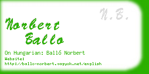 norbert ballo business card